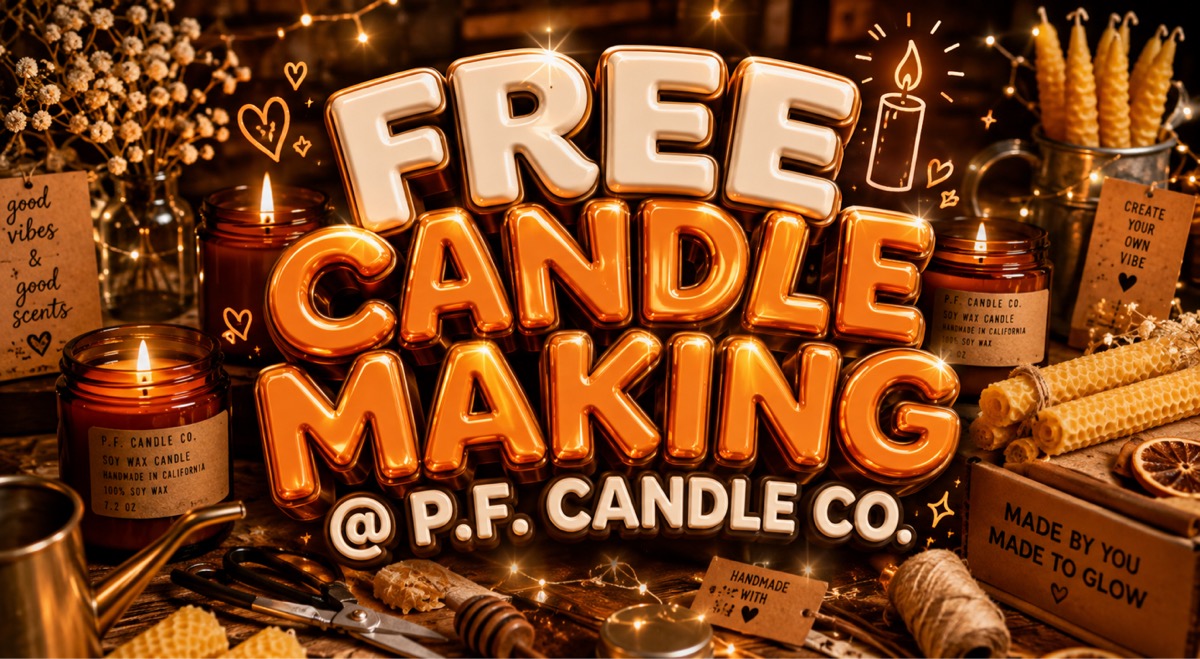 FREE CANDLE MAKING AT P.F. CANDLE CO. ✨🕯️